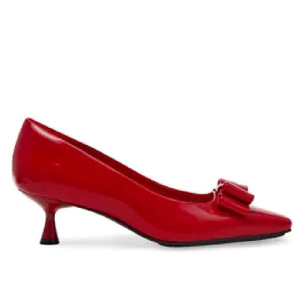 NWT - Anne Klein Women’s Red Theresa Bow High Heels, Size - 6.5 - Picture 6 of 7
